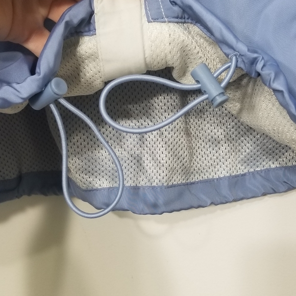 Old Navy Go-H2O Rain Coat Blue White Jacket Blue White Mesh Drawstring Hem Waist - Picture 3 of 8